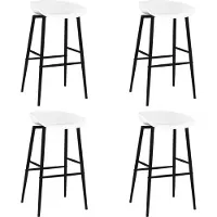 Prolenta Maison Exclusive - Lot de 4 tabourets de bar, blancs