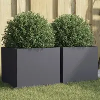 Prolenta Maison Exclusive - 2 bacs à plantes anthracite 32 x 30 x 29 cm en acier
