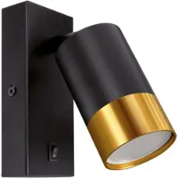 Silamp Applique Orientable avec Interrupteur NOIR et OR pour Ampoule GU10