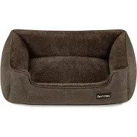 Feandrea Lit pour chien, housse amovible, 70 x 55 x 21 cm, marron