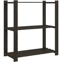 vidaXL Étagère de stockage avec 3 étagères Noir 80x38x90 cm Pin massif