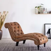 Prolenta Maison Exclusive - Chaise longue Marron Similicuir daim