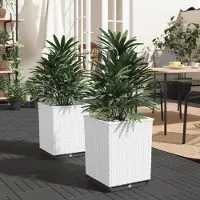 Prolenta Maison Exclusive - 2 bacs à plantes blancs 30 x 30 x 37 cm en polypropylène