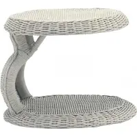 AEA Table basse Grise Luxe Meubles Terrasse Design Haute qualité Rond Rotin Moderne
