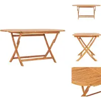 vidaXL Table de jardin pliante 160×80×75 cm teck massif - Tables de jardin