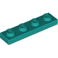 LEGO 1x4 plaque 3710 - 50 pièces turquoise foncé