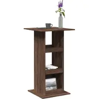 Prolenta Maison Exclusive - Table de bar avec rangements Chêne brun 60x60x102 cm Matériau dérivé du bois