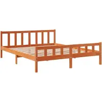 Syfax Cadre de lit sans matelas cire marron 160x200cm bois pin massif