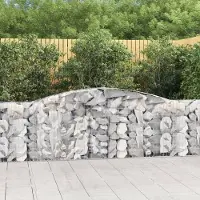 Prolenta Maison Exclusive - Paniers à gabions arqués 3 pcs 400x30x80/100 cm Fer galvanisé