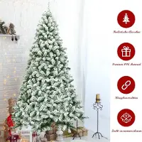Northix Sapin de Noël artificiel enneigé de 225 cm avec support en métal