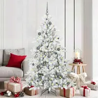 vidaXL Style élégant Arbre de Noël artificiel pliable avec 300 LED 180 cm PVC DE5449093