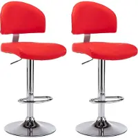 Syfax Tabourets de bar lot de 2 rouge similicuir