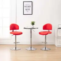 Prolenta Maison Exclusive - Lot de 2 tabourets de bar en similicuir rouge