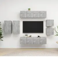 Prolenta Maison Exclusive - Ensemble de meuble TV 8 pcs Gris béton Bois d'ingénierie