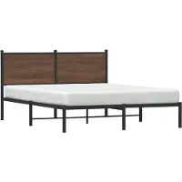 Prolenta Maison Exclusive - Lit en métal sans matelas, aspect chêne brun, 140 x 200 cm