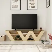Decortie Ralla Élément TV moderne Centre multimédia Élément TV en chêne avec étagères , 158 x 30 x 40 cm