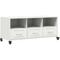 vidaXL Armoire TV blanche 100,5x39x43,5 cm Acier