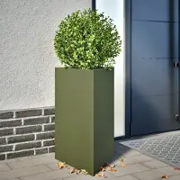Prolenta Maison Exclusive - Bac à plantes vert olive triangulaire 50x43x75 cm en acier