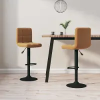 Prolenta Maison Exclusive - Lot de 2 tabourets de bar en velours marron