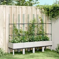 Prolenta Maison Exclusive - Bac à plantes avec treillis blanc 160x40x142,5 cm PP