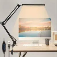Peviasot Wolketon LED Lampe de bureau Lampe de table à intensité variable Lampe de lecture flexible Lampe de bureau couleur 10W
