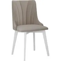 Mirjan 24 Chaise de salle à manger rembourrée AFTON 10 - blanc / beige