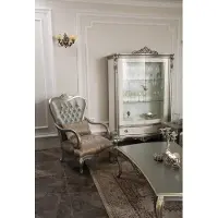 AEA Table basse de luxe Tables basses classiques Or Table d'appoint en bois argenté