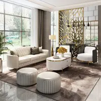 AEA Canapé design table basse canapé 6pcs salon set pouf luxe meuble