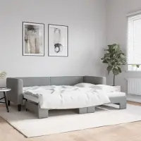 Prolenta Maison Exclusive - Canapé-lit convertible gris clair 80 x 200 cm, tissu