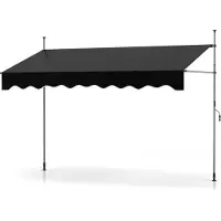 Northix Store banne rétractable, sans perçage, hauteur réglable, 300 cm, noir