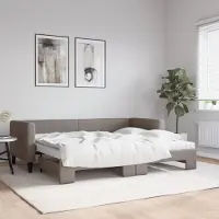 Prolenta Maison Exclusive - Canapé-lit convertible avec matelas taupe 80 x 200 cm en tissu