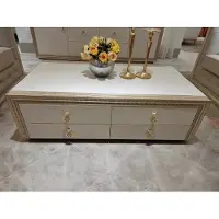 AEA Table basse classique en bois sculpté Luxe Design Meubles italiens Nouveau