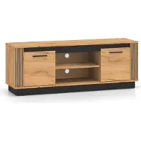 Furnlux Classic FURNLUX Support TV Urso Chêne Et Noir 150cm / Couleur principale : Beige / Dimensions : 150 x 55 x 40 cm