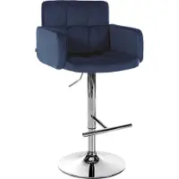CLP Chaise de bar Los Angeles - velours, structure chromée - vert foncé