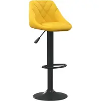 Syfax Tabouret de bar Jaune moutarde Velours