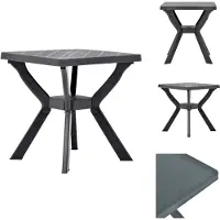 vidaXL Table de bistrot Anthracite 70x70x72 cm Plastique - Tables de jardin