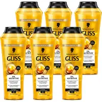 Henkel Gliss Kur Oil Nutritive Shampooing nourrissant sans silicone 250ml pack de 6