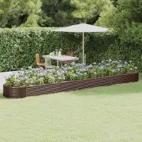 Prolenta Maison Exclusive - Jardinière surélevée en acier galvanisé 544 x 100 x 36 cm, marron