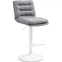 CLP Chaise de bar Damar - tissu, structure blanche - gris