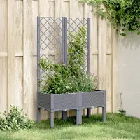 Prolenta Maison Exclusive - Bac à plantes avec treillis bleu gris 80x40x142 cm PP