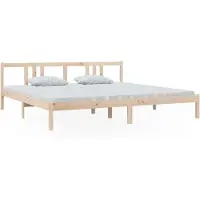 Syfax Cadre de lit sans matelas bois massif 200x200 cm