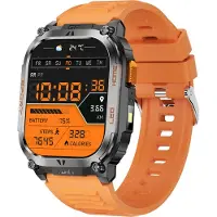 INF Montre Connectée GPS Sport Multifonction - Métal & Silicone - 2.01" - Kit Complet Orange