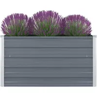 Prolenta Maison Exclusive - Potager surélevé 100 x 100 x 45 cm Acier galvanisé Gris