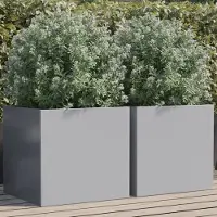 Prolenta Maison Exclusive - 2 bacs à plantes argentés 49 x 47 x 46 cm Acier galvanisé
