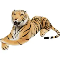 Ed Brubaker tigre géant brun avec dents 130 cm peluche tigre en peluche