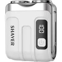 INF Mini Rasoir Électrique avec Écran Digital - Rasoir de Voyage Portable Blanc