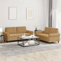 Prolenta Maison Exclusive - Ensemble de canapé 2 pièces avec coussins, velours marron