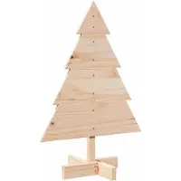 Syfax Arbre de Noël en bois pour décoration 70 cm bois massif