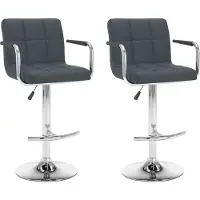 Syfax Tabourets de bar lot de 2 gris similicuir