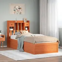 Prolenta Maison Exclusive - Cadre de lit sans matelas cire marron 75x190 cm bois pin massif